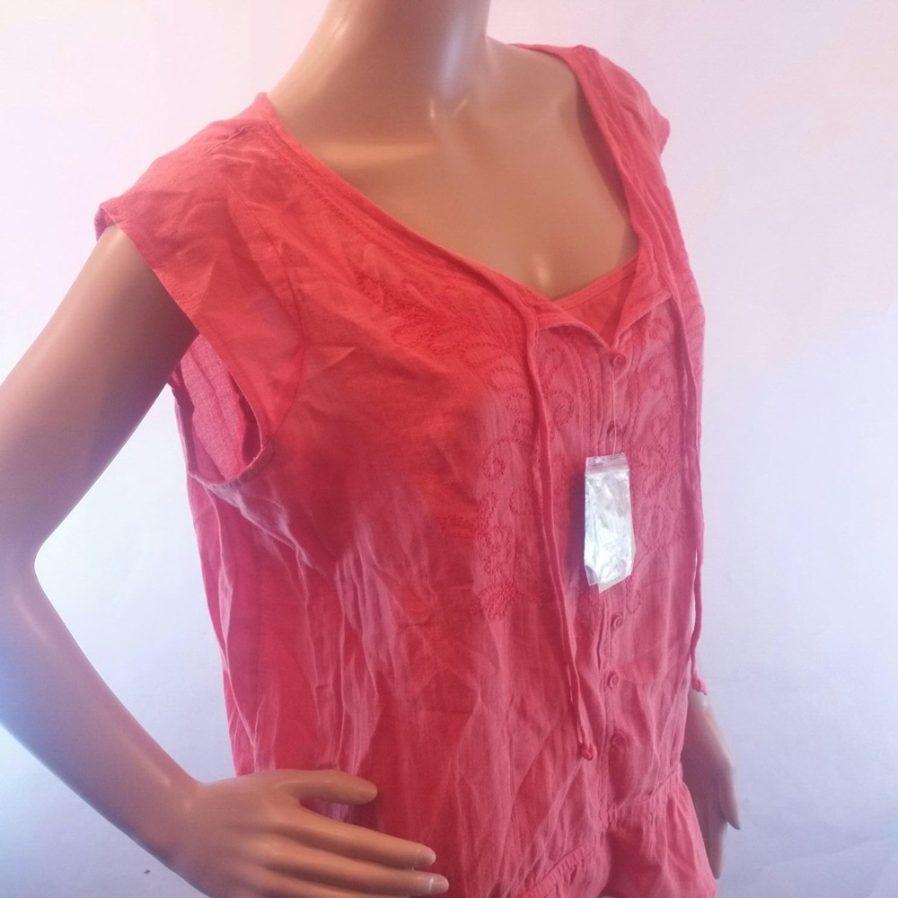 Sonoma peach sheer cotton tank matching shell xl